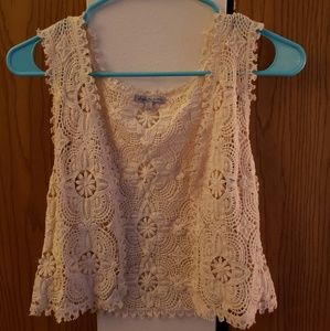 Boho chic woven vest